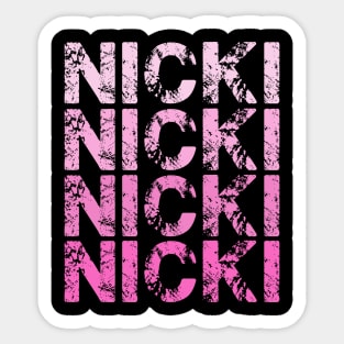 Personalized Name Nicki I Love Nicki Vintage Sticker